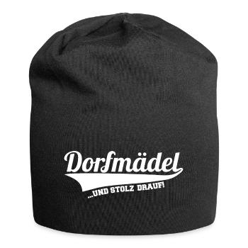 Dorfkind / Dorfmädel und stolz drauf! - Jersey-Beanie - Schwarz - Vorne