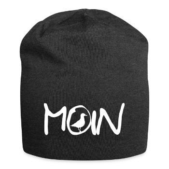 Moin mit Möwe - Jersey-Beanie - Anthrazit - Vorne