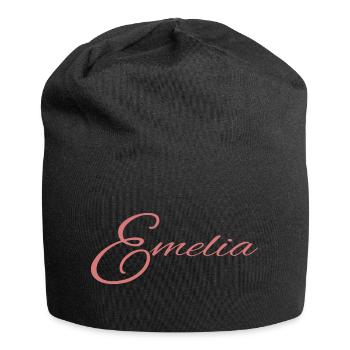 prénom Emelia - Bonnet en jersey - noir - Devant