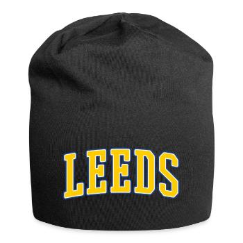 Leeds College Schriftzug - Jersey-Beanie - Schwarz - Vorne