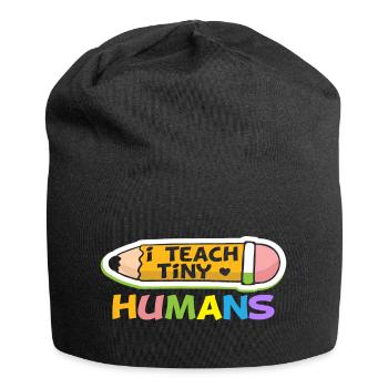 I teach tiny Humans - Jersey Beanie - black - Front