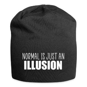 Normal ist nur ein Illusionszitat - Jersey-Beanie - Schwarz - Vorne