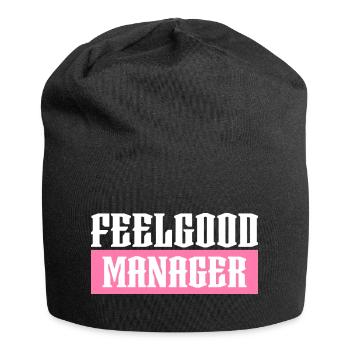 Feelgood manager pink tshirt black - Jersey Beanie - black - Front
