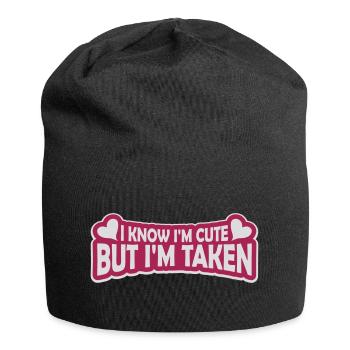 cute but taken quote - Jersey Beanie - black - Front