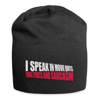 speak lyrics and sarcasm - Jersey Beanie - black - Front