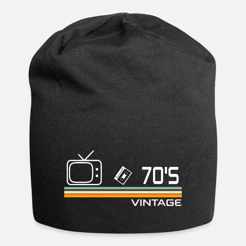 Années 70 - Bonnet en jersey - noir