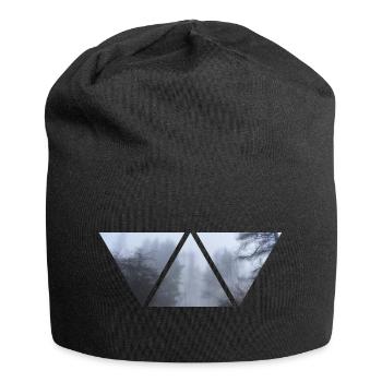 Wald Nebel Dreieck Foto Düster Geschenk Winter - Jersey-Beanie - Schwarz - Vorne
