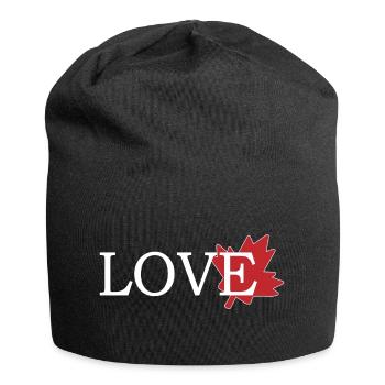 Amour Feuille d'érable du canada - Bonnet en jersey - noir - Devant