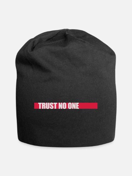 trust no one Zitat - Jersey-Beanie - Schwarz
