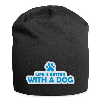 better with a dog - Jersey Beanie - black - Front