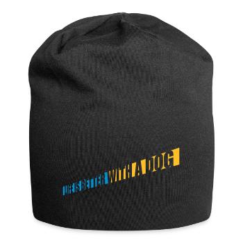 better with a dog - Jersey Beanie - black - Front