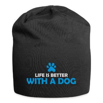 better with a dog - Jersey Beanie - black - Front