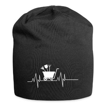 Gartenarbeit Herzschlag - Jersey-Beanie - Schwarz - Vorne