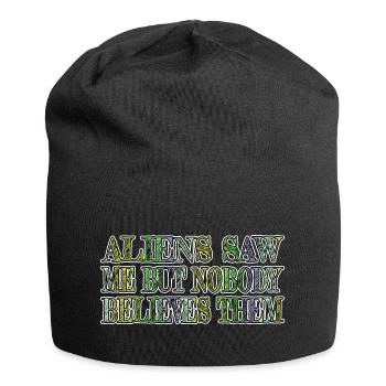 alien lovers funny quote animation joke internet - Jersey Beanie - black - Front