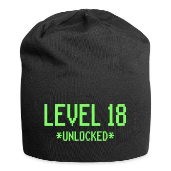 18e anniversaire Niveau 18 Jeux cadeaux - Bonnet en jersey - noir - Devant