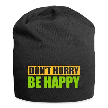 Ne vous dépêchez pas d’être heureux - Bonnet en jersey - noir - Devant