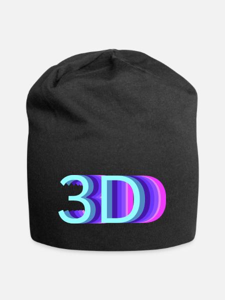 3DDD - Jersey-Beanie - Schwarz