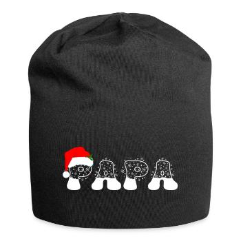 Santa Claus Matching Family Pajamas Snowflake - Jersey Beanie - black - Front