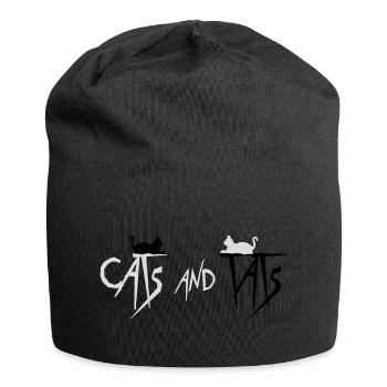 cats and tats Zitat - Jersey-Beanie - Schwarz - Vorne