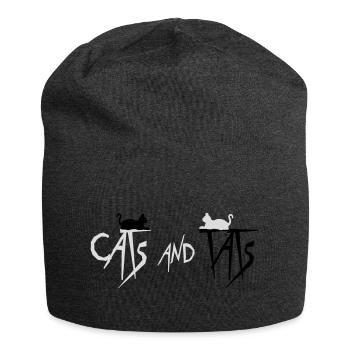 cats and tats Zitat - Jersey-Beanie - Anthrazit - Vorne