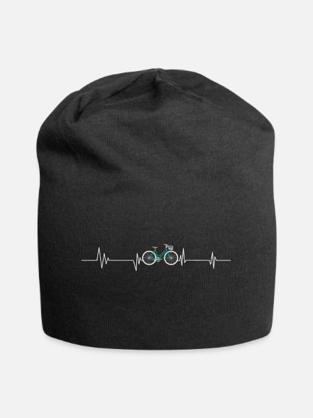 Fahrrad-Herzschlag - Jersey-Beanie - Schwarz