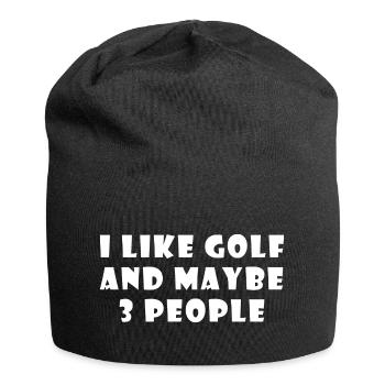 I Like Golf And Maybe 3 People - Jersey Beanie - black - Front
