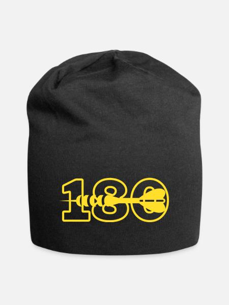 180 - Jersey-Beanie - Schwarz