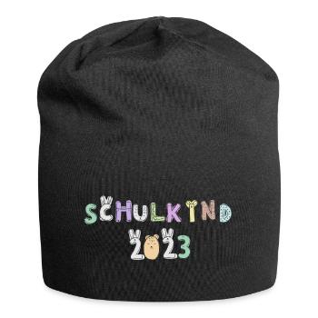 Schulkind 2023 süßes Alphabet - Jersey-Beanie - Schwarz - Vorne