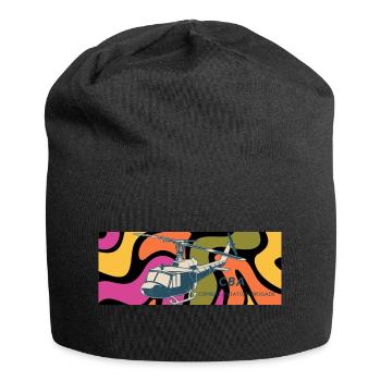 Hélicoptère cadeau vintage - Bonnet en jersey - noir - Devant