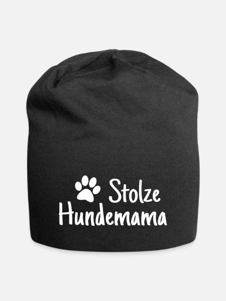 Stolze Hundemama - Jersey-Beanie - Schwarz
