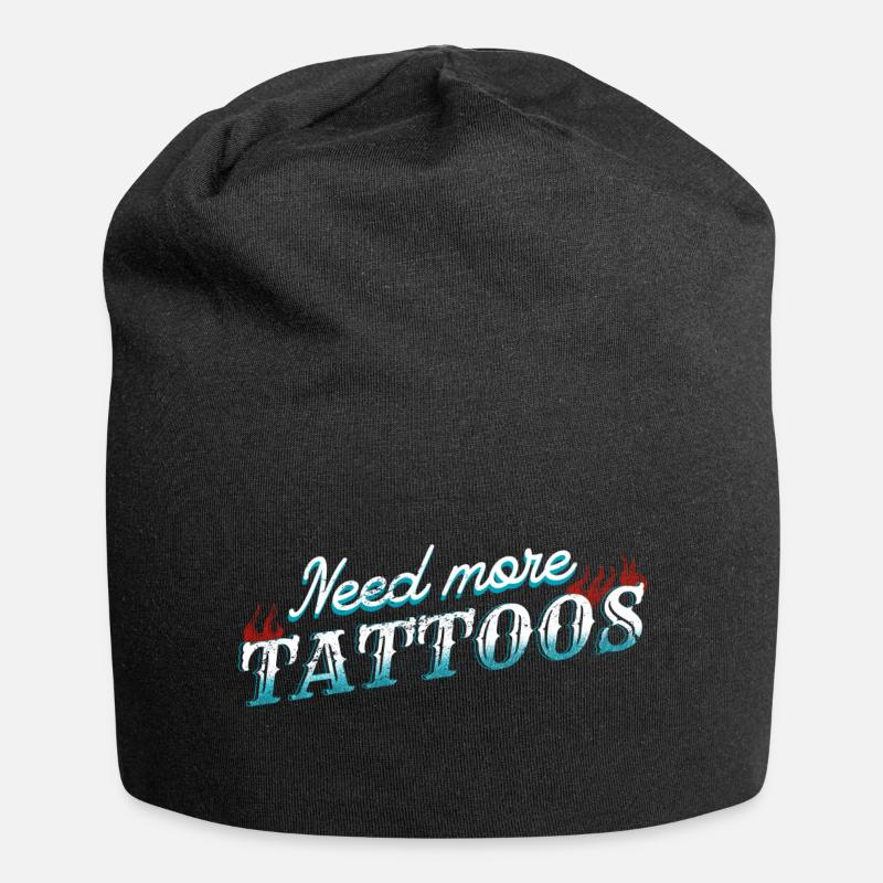 Need More Tattoos Tattoo Tätowierung - Jersey-Beanie - Schwarz