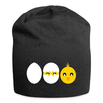 Comic hatching chick - Jersey Beanie - black - Front