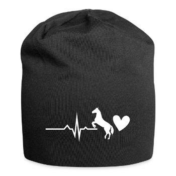 Ich liebe mein Pferd Reitsport Pferdeliebe - Jersey-Beanie - Schwarz - Vorne
