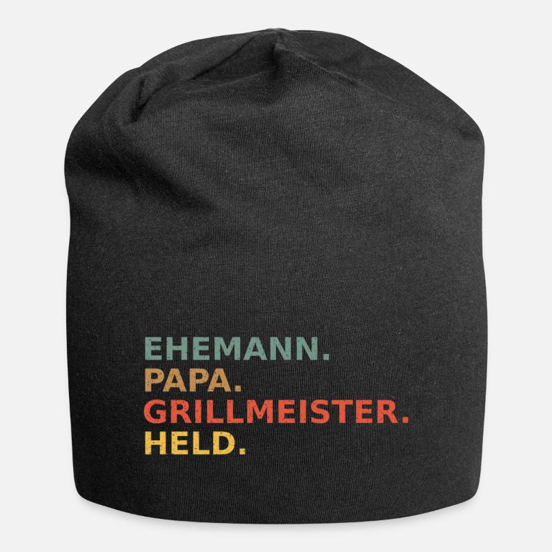 Mari Papa Grill Master Hero Vintage Retro - Bonnet en jersey - noir