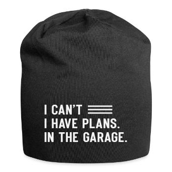 I Can´t I Have Plans In The Garage - Jersey-Beanie - Schwarz - Vorne