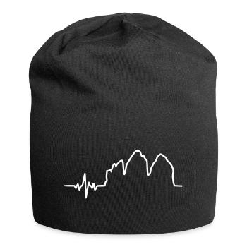 Three Peaks Heart - Jersey Beanie - black - Front