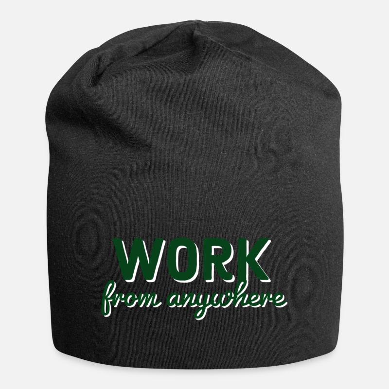 Work from anywhere - Jersey Beanie - black