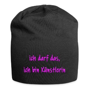 ich bin künstlerin pinsel metallic violett 2 - Jersey-Beanie - Schwarz - Vorne