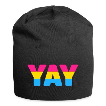 Pansexuell YAY - Jersey-Beanie - Schwarz - Vorne