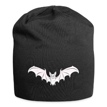 Fledermaus chauve-souris blanche goth - Bonnet en jersey - noir - Devant
