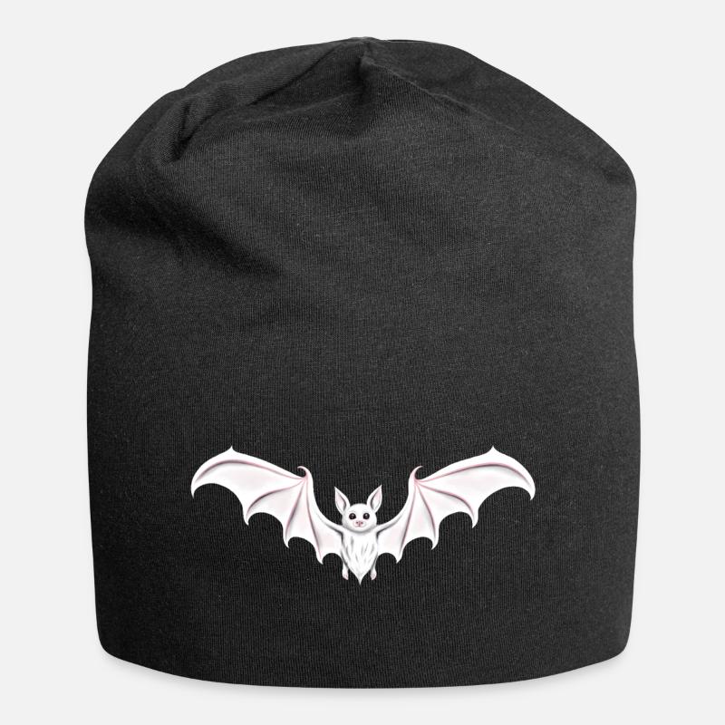 Fledermaus white bat goth - Jersey-Beanie - Schwarz