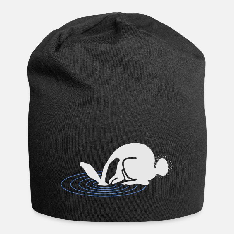 A white rabbit - Jersey-Beanie - Schwarz