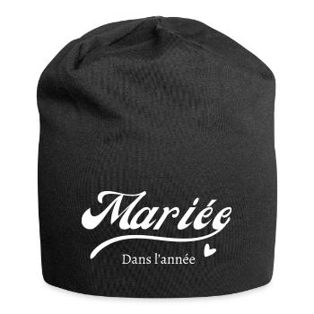 Mariée dans l’année - Bonnet en jersey - noir - Devant