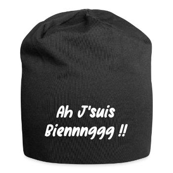 ah j'susi bieng - Bonnet en jersey - noir - Devant