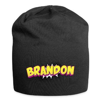 Brandon benutzerdefinierter Name Comic-Stil Pop-Art, - Jersey-Beanie - Schwarz - Vorne