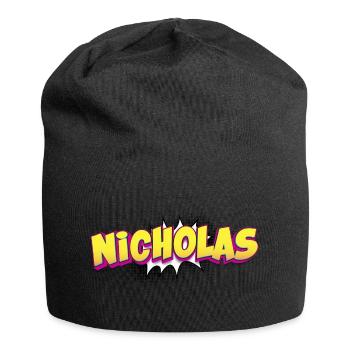 Nicholas Custom Name Comic Book Style Pop Art, - Jersey-Beanie - Schwarz - Vorne