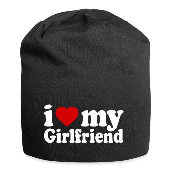 I love my girlfriend - Jersey-Beanie - Schwarz - Vorne