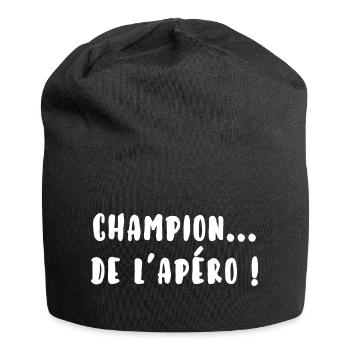 Champion de l’apéro - Bonnet en jersey - noir - Devant