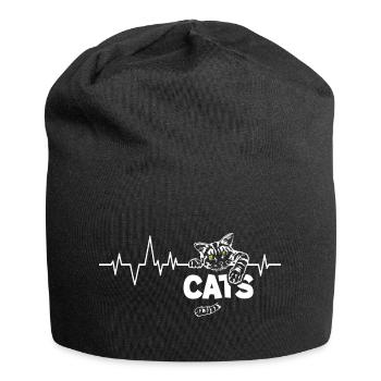 Battements de cœur Chats - Bonnet en jersey - noir - Devant
