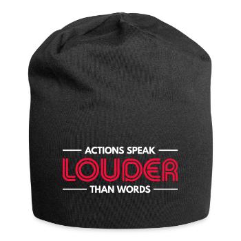 Actions Speak Louder Than Words - Motivation Gift - Jersey Beanie - black - Front